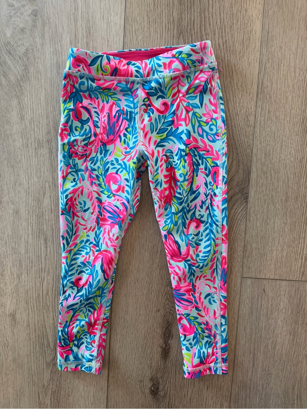 Lilly Pulitzer Kids Floral Swirl Leggings - Pink, Blue & Green